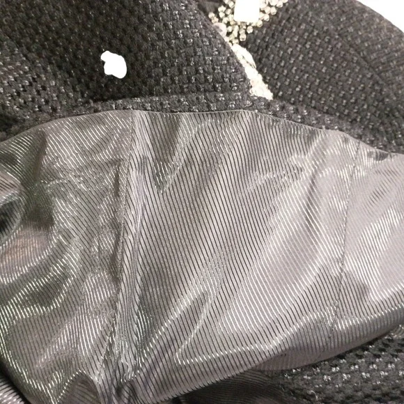 St John Evening Marie Gray Blue Knit Cardigan Sequin Trim Jacket Sz 12 USA Vtg - Picture 11 of 12